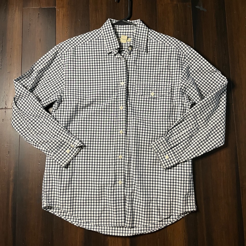 EDDIE BAUER Button-Up Checkered Oversized Women’s Top Size Small